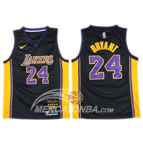 Maglia Nba Lakers Kobe Bryant 2017-18 Nero
